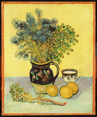 Pieza de flores y frutas, 1888 de Vincent van Gogh
